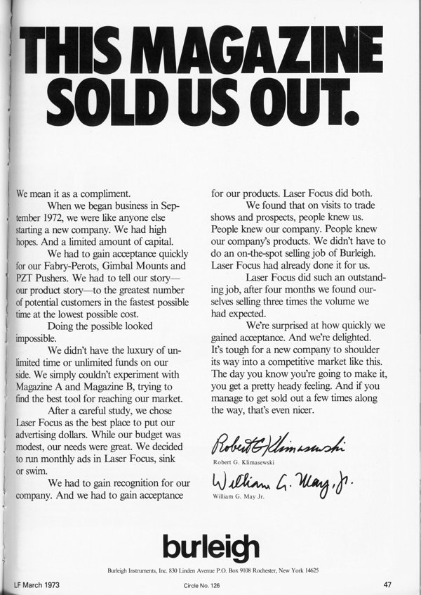 Image of first full page advertisement